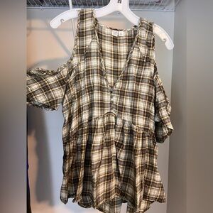 Off the shoulder army green top